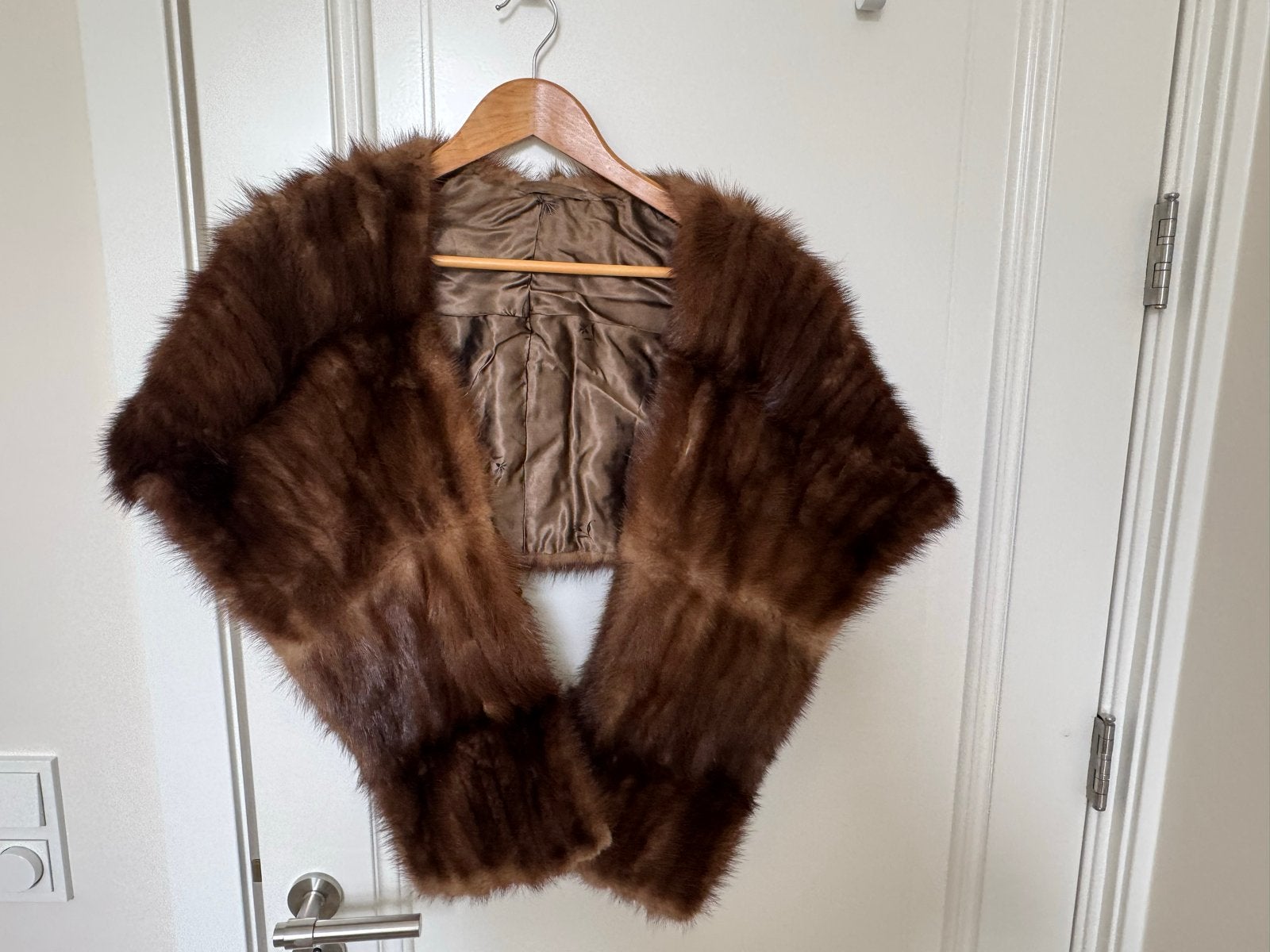 Vintage Nerts Bont Stola/Sjaal - Bruin, Ophalen, Zo goed als nieuw, Maat 38/40 (M), Bruin