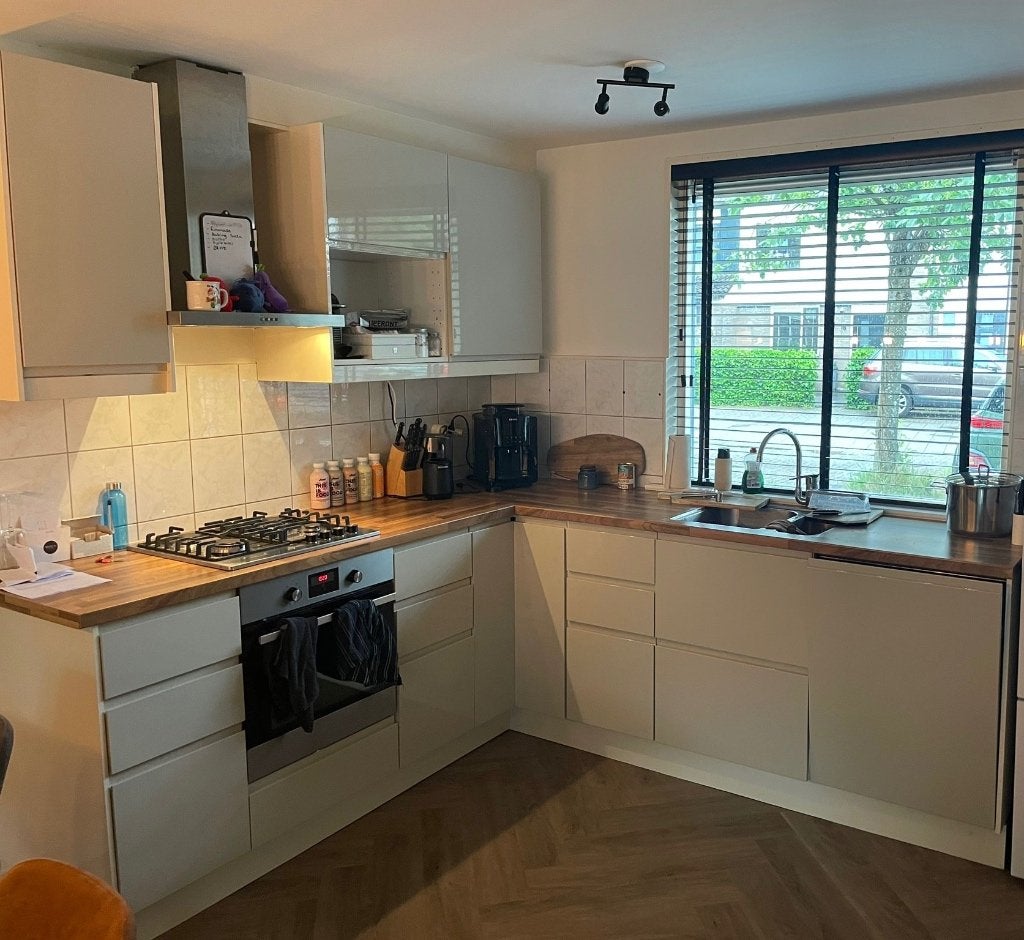 Keuken - zelf demonteren (gereserveerd), Huis en Inrichting, Keuken | Complete keukens, Ophalen, Gebruikt, Hoekkeuken, Hout