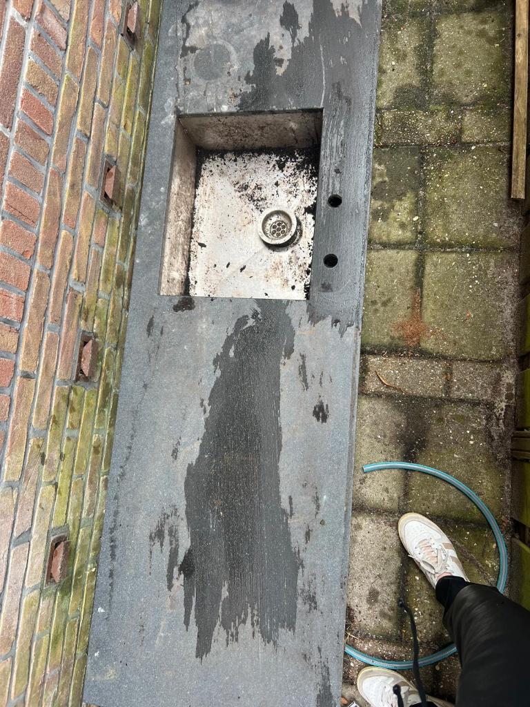 keukenblad natuursteen, Huis en Inrichting, Keuken | Keukenelementen, Gebruikt, 150 tot 200 cm, Ophalen of Verzenden, Minder dan 100 cm