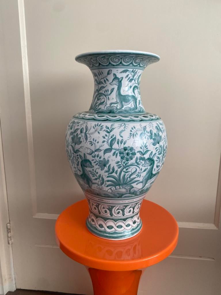 Berardos-Scarl Hand Painted Portugal XL Vaas, Antiek en Kunst, Antiek | Vazen, Ophalen of Verzenden