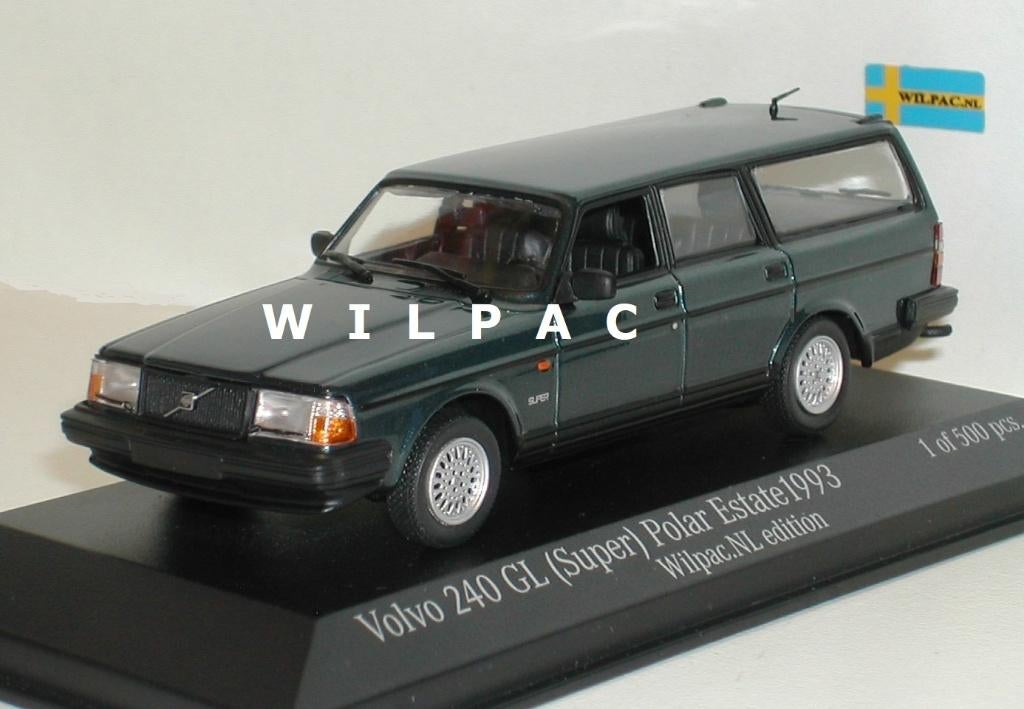 Volvo 245 240 Super Polar petrol metallic 1:43. Minichamps., Ophalen of Verzenden, Nieuw, Auto, Overige merken