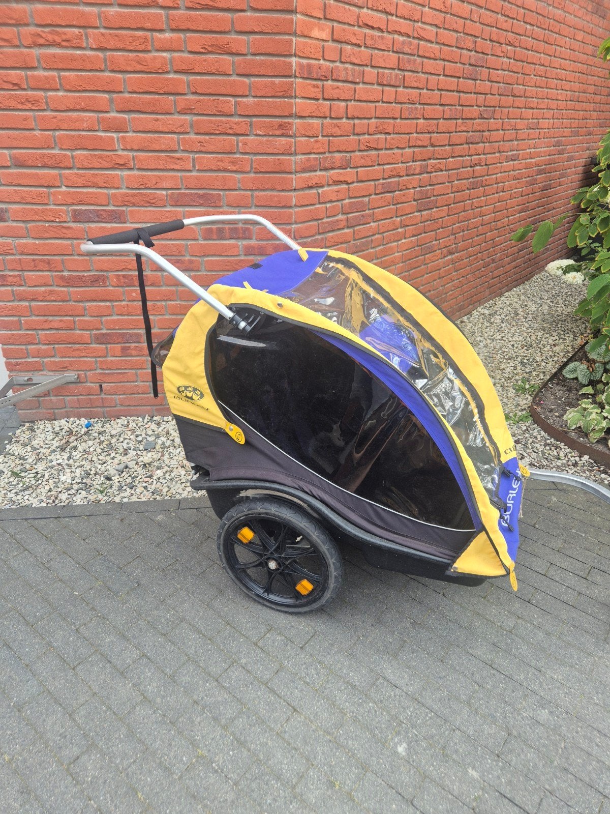 Burley Cub Fietskar - Geel/Blauw, Gebruikt, Burley, Ophalen of Verzenden, Kinderkar