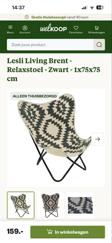 Twee zo goed als nieuwe Lesli Living Brent relaxstoelen, Twee, Zwart, Ophalen of Verzenden, Zo goed als nieuw