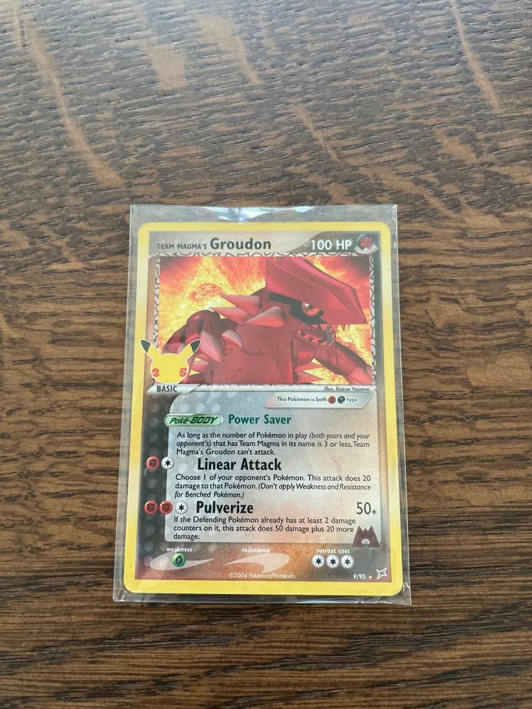 Team Magma's Groudon 100HP - Licht Beschadigd Pokémon Kaart, Ophalen, Gebruikt, Losse kaart