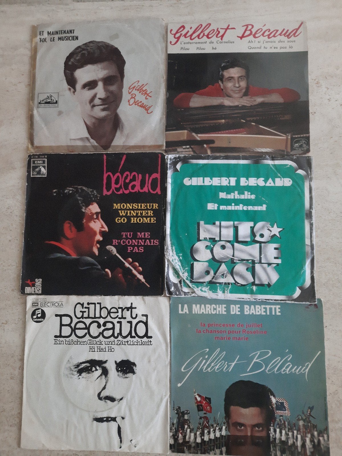 23x vinyl singels van Gilbert Becaud, Ophalen of Verzenden, Zo goed als nieuw, Pop