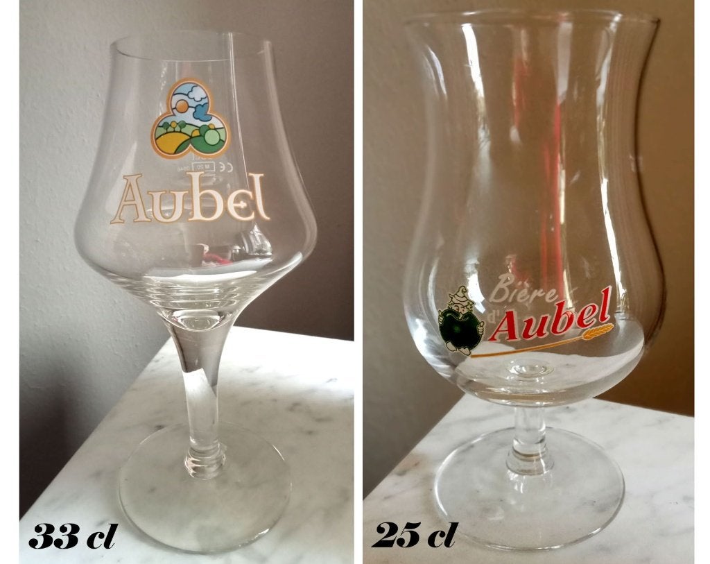 4 Aubel Bier Kelken, Ophalen of Verzenden, Zo goed als nieuw, Glas of Glazen, Overige merken