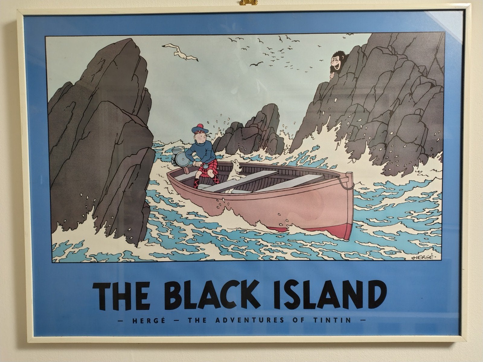 Kuifje De Zwarte Rotsen The Black Island ingelijste poster, Ophalen, Gebruikt, Met lijst, Rechthoekig Liggend