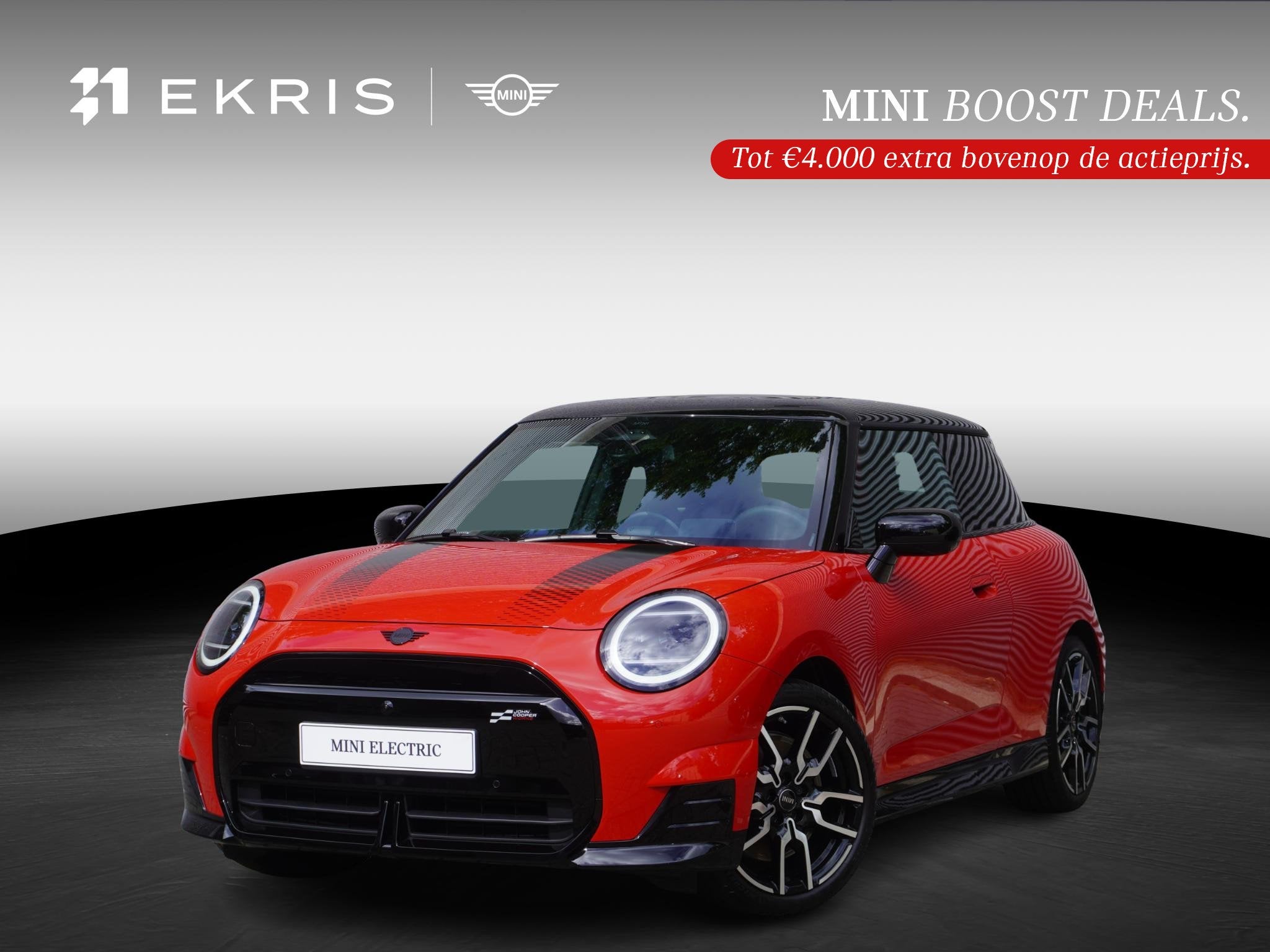 MINI Cooper E John Cooper Works Trim | Pakket L, Auto's, Mini, Stof, 41 kWh, Stuurwielverwarming, 4 stoelen
