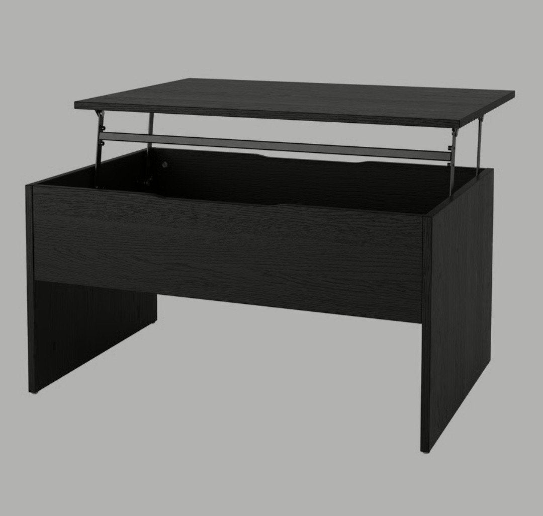 Zwarte Salontafel met Opbergruimte, 50 tot 100 cm, Modern, Functioneel, 50 tot 100 cm, Zo goed als nieuw
