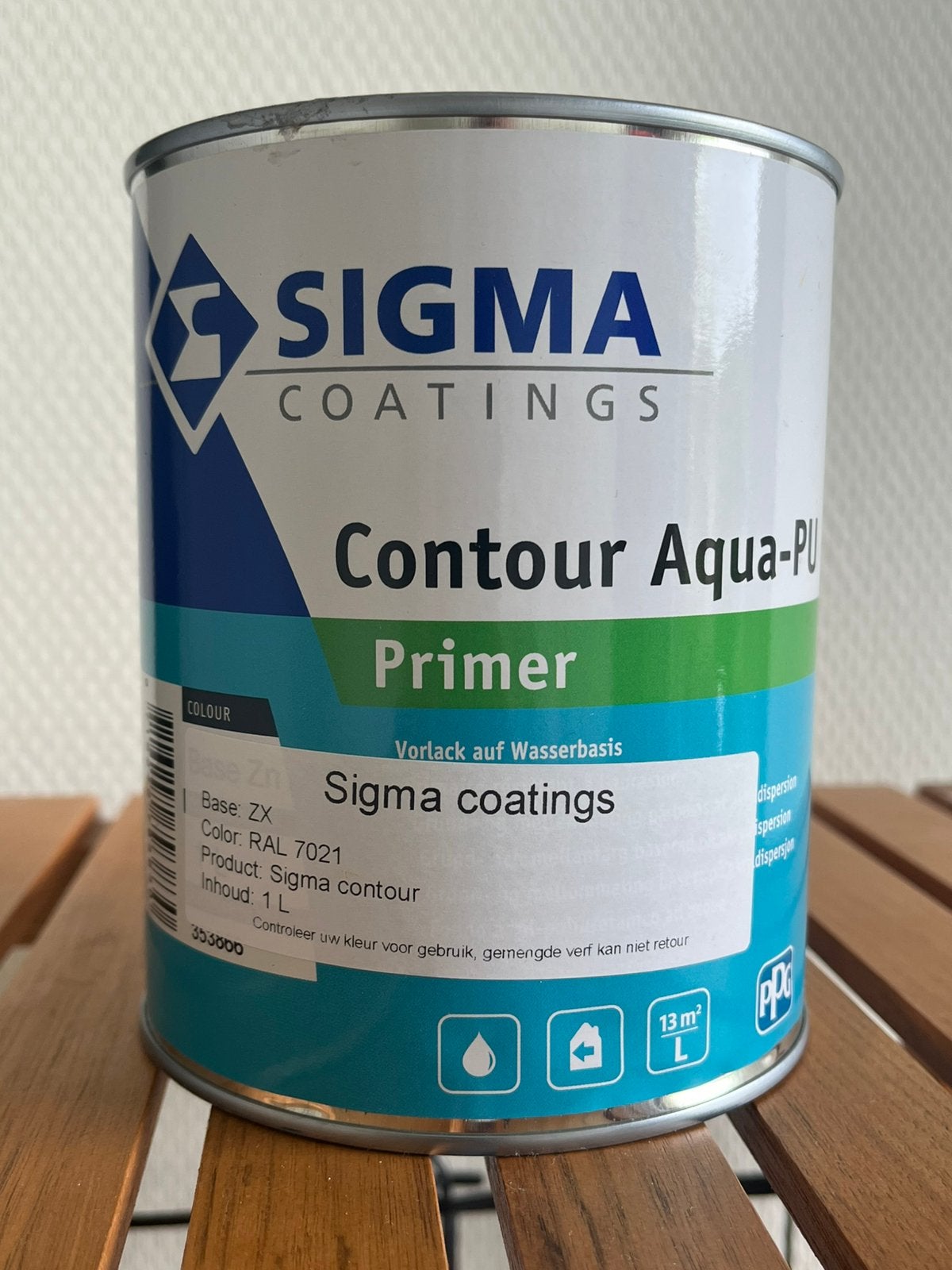 Sigma Primer Ral 7021 1 ltr, Ophalen of Verzenden, Zo goed als nieuw, Wit