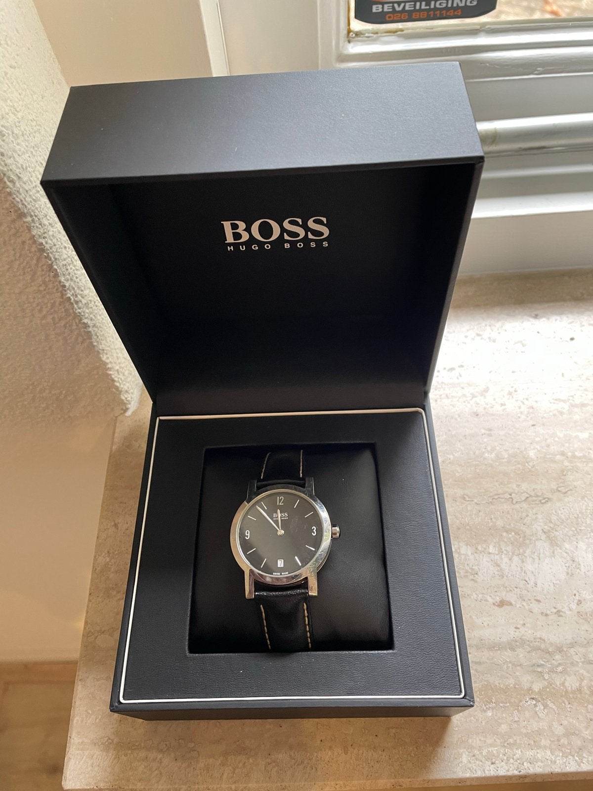 Hugo Boss horloge - Batterij moet vervangen worden, Overige merken, Leer, Staal, Polshorloge