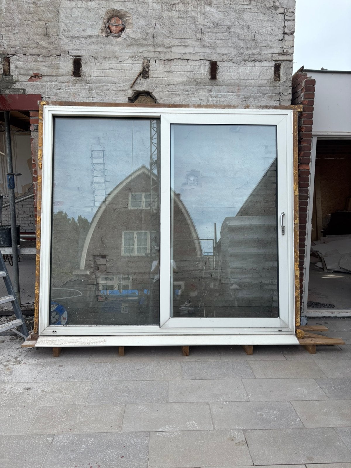 Kunstof schuifpui, Doe-het-zelf en Verbouw, Glas en Ramen, Ophalen, Gevelraam of Ruit, Gebruikt, 160 cm of meer