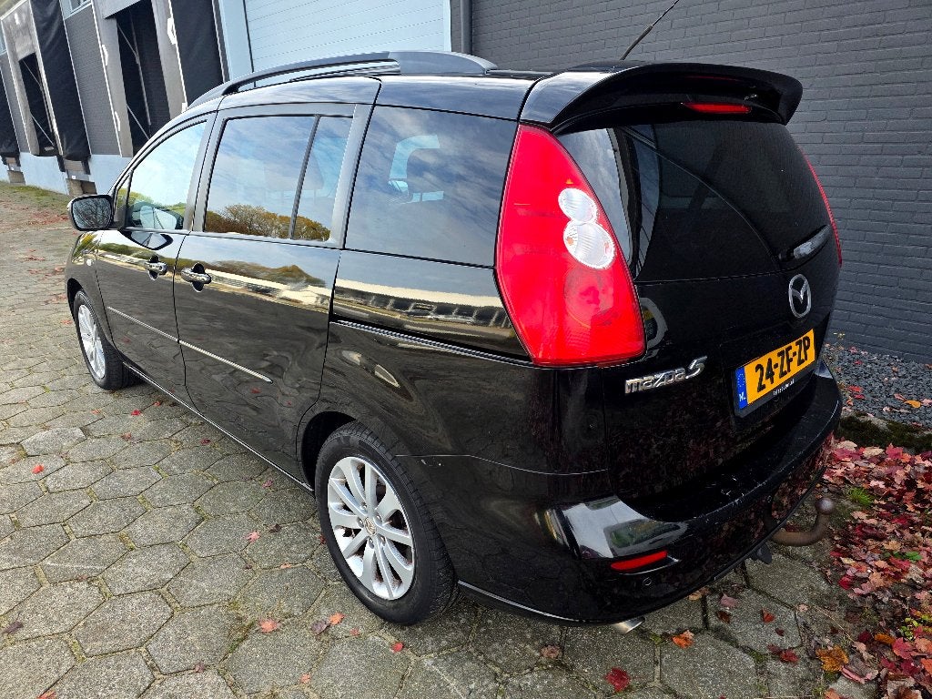 ✅️ Mazda 5 1.8 Benzine 2008 ✅️ 7 Persoons ✅️ Panoramadak ✅️, Auto's, Dealer onderhouden, 4 cilinders, Zwart, Origineel Nederlands