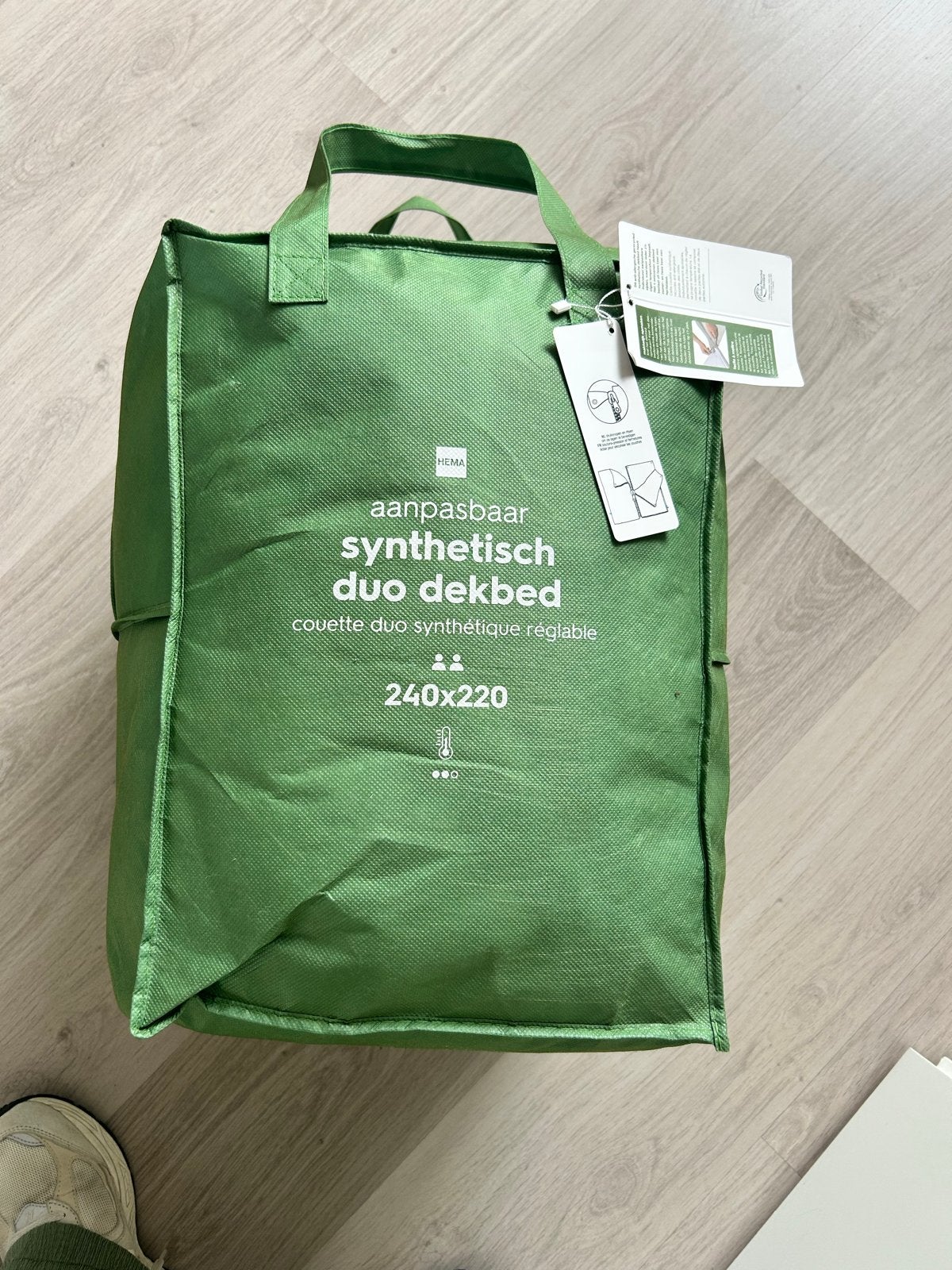 HEMA Synthetisch Duo Dekbed 240x220cm met Rits, Wit, Ophalen of Verzenden, Deken of Dekbed, Nieuw