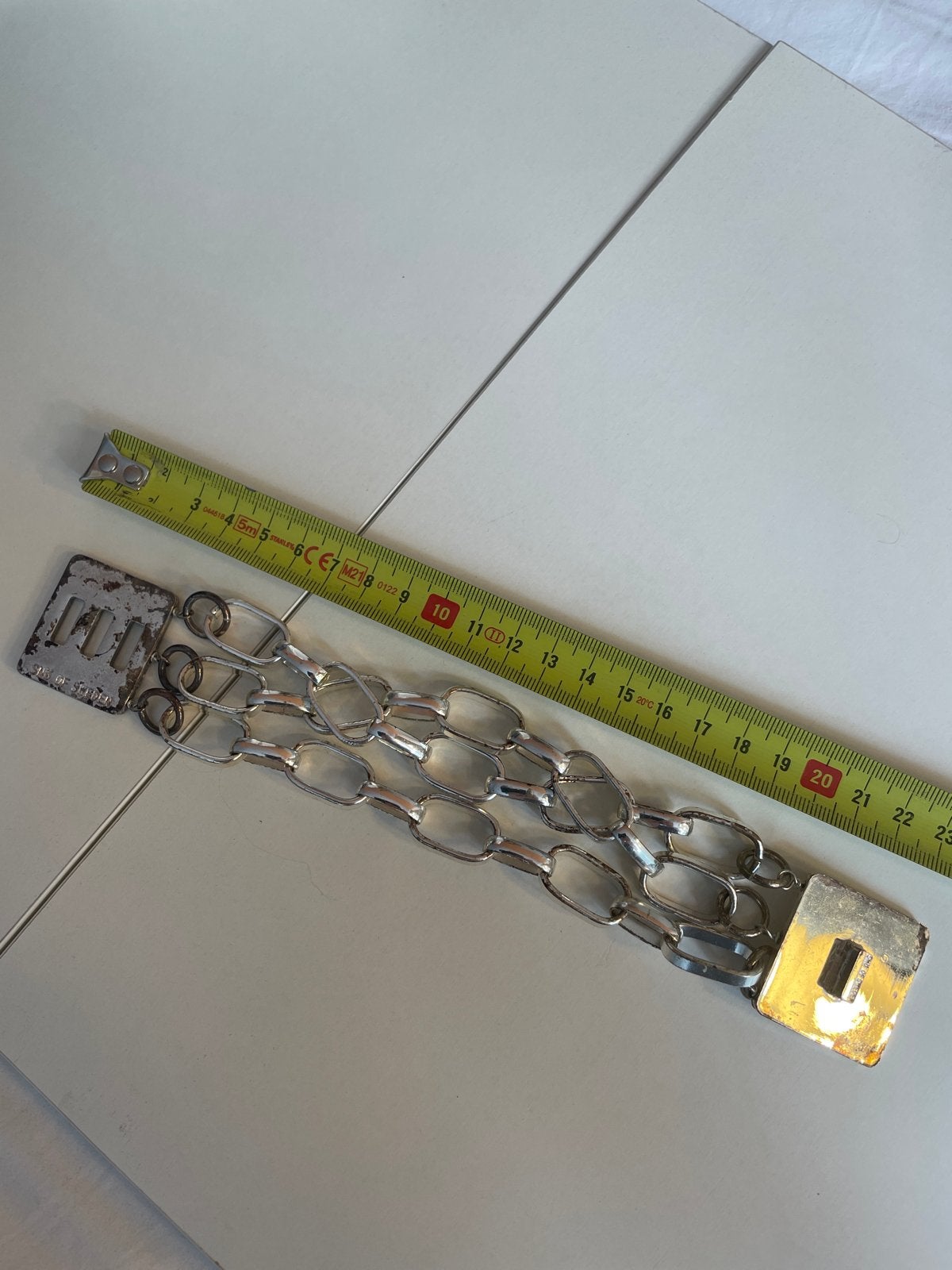 Vintage stalen schakelarmband - Snö of Sweden, Sieraden, Tassen en Uiterlijk, Armbanden, Ophalen of Verzenden, Gebruikt, Zilver