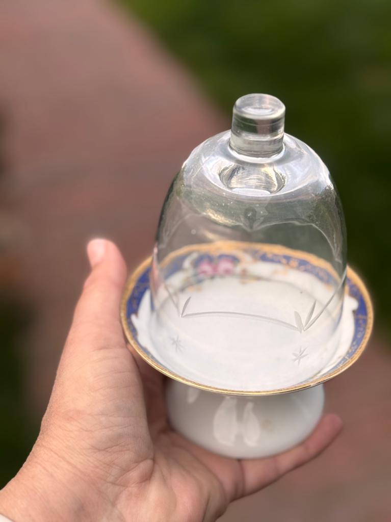 Mini etagere limoges met stolpje geslepen, Ophalen of Verzenden