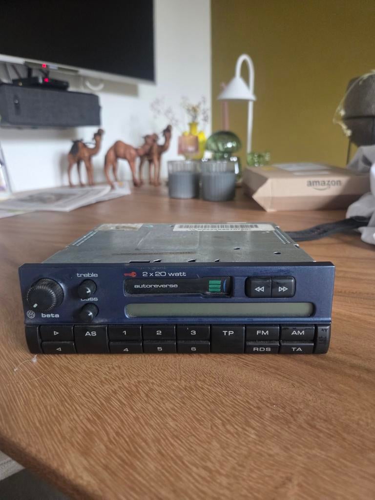 Volkswagen VW Beta 1H0 035 152A autoradio met cassettedeck, Auto diversen, Ophalen of Verzenden, Zo goed als nieuw