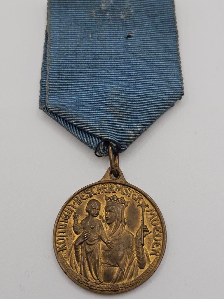 Oude Maria Congregatie Medaille met Blauw Lint, Ophalen of Verzenden