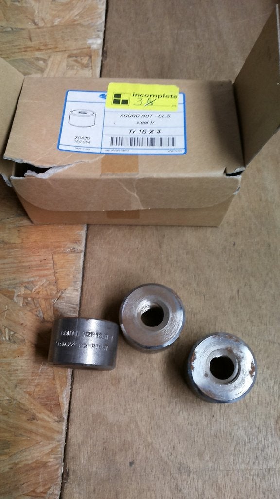 Ronde moer trapeziumdraad TR16 1,5xD automatenstaal Fabory, Verzenden, Nieuw