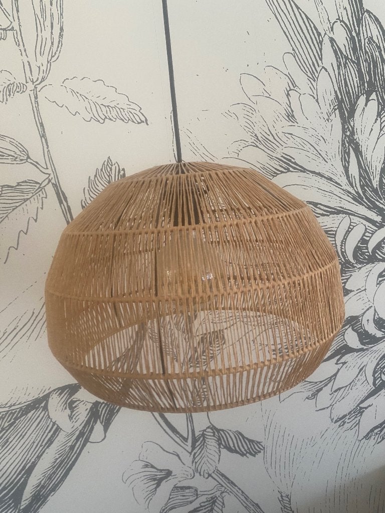 Hanglamp rotan, Zo goed als nieuw, Metaal, Rotan, E27 (groot)