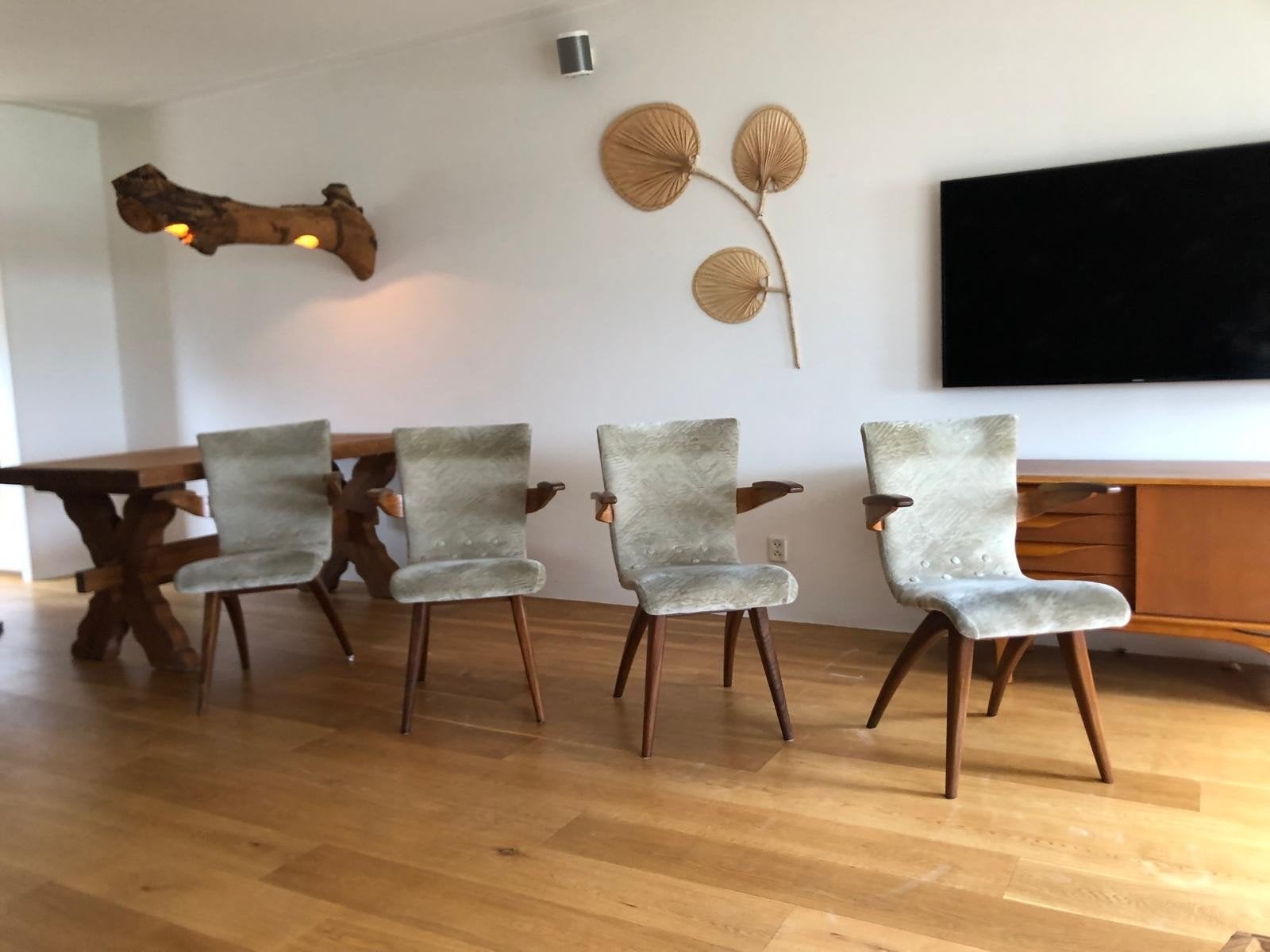 Van Os Swing eetkamerstoelen, jaren 50 - Teakhout, Ophalen