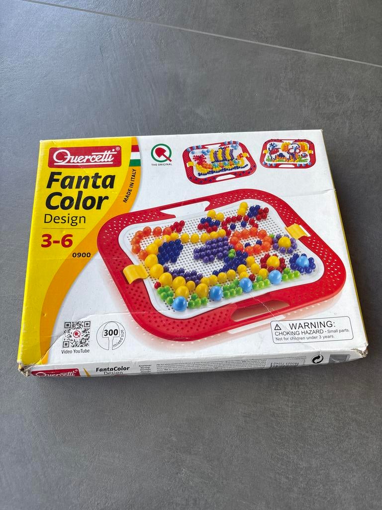 Quercetti FantaColor Design mozaïek speelgoed 3-6 jaar, Ophalen of Verzenden, Zo goed als nieuw, Knutselen