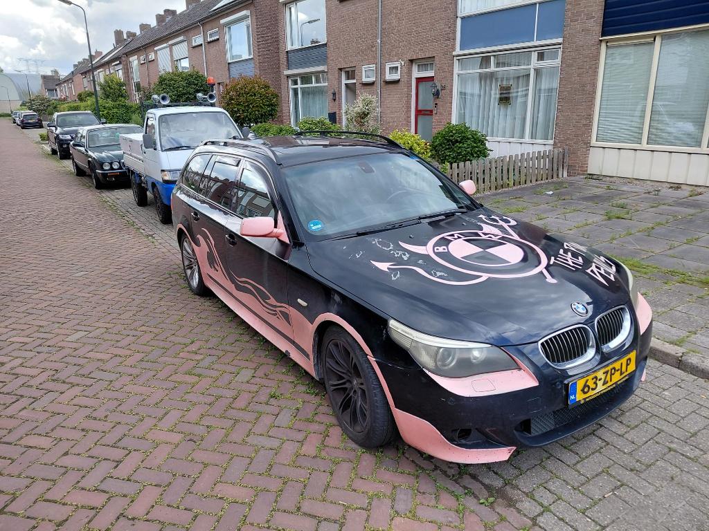 BMW 5-Serie 530 D E61 M-pakket 2005 Zwart Rally auto, Auto's, Achterwielaandrijving, Beige, 2000 kg, Leder