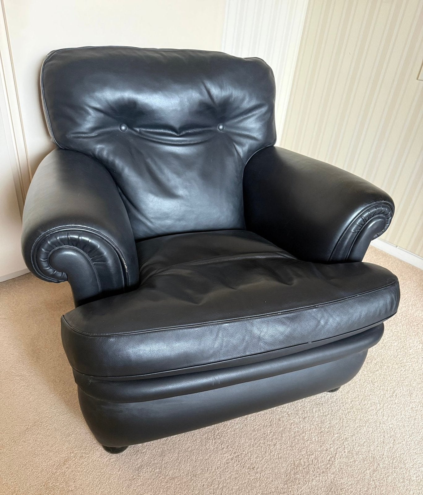 Poltrona lederen fauteuil, Ophalen, Gebruikt, Leer