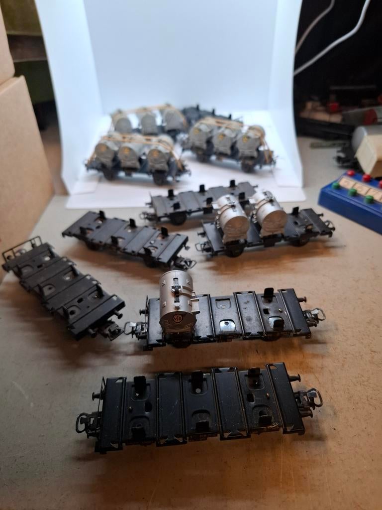 9 marklin wagons voor cilo lading in ho, Wisselstroom, Gebruikt, Wagon, Ophalen of Verzenden
