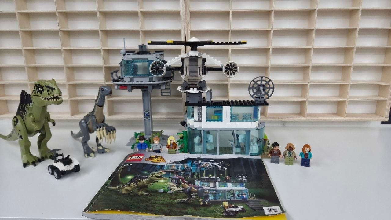 Lego Jurassic World 76949 giganotosaurus & Therizino attack, Gebruikt, Jurassic World, Lego, Ophalen of Verzenden