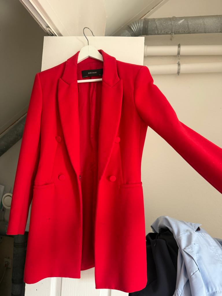 Zara Basic Rode Blazer - Maat M, Ophalen of Verzenden, Zo goed als nieuw, Maat 38/40 (M), Rood