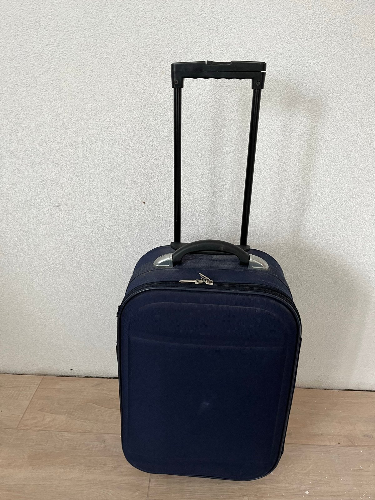 Compacte blauwe reiskoffer met uitschuifbare handgreep, Overige materialen, Gebruikt, 50 tot 60 cm, Ophalen of Verzenden