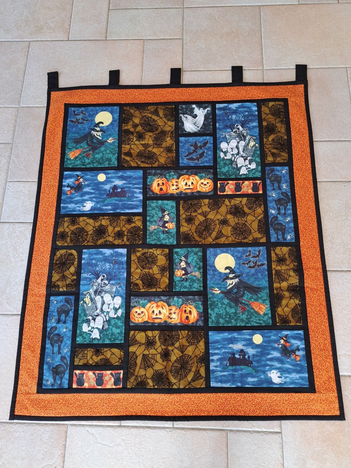 Haloween wand-quilt 105 x 130 cm, Ophalen of Verzenden, Zo goed als nieuw, 105 cm, 130 cm