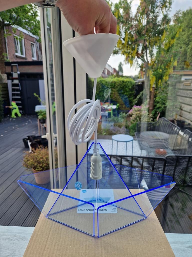 Plafondlamp Schuitje varen plexiglas schip boot lamp, Ophalen of Verzenden, Minder dan 50 cm