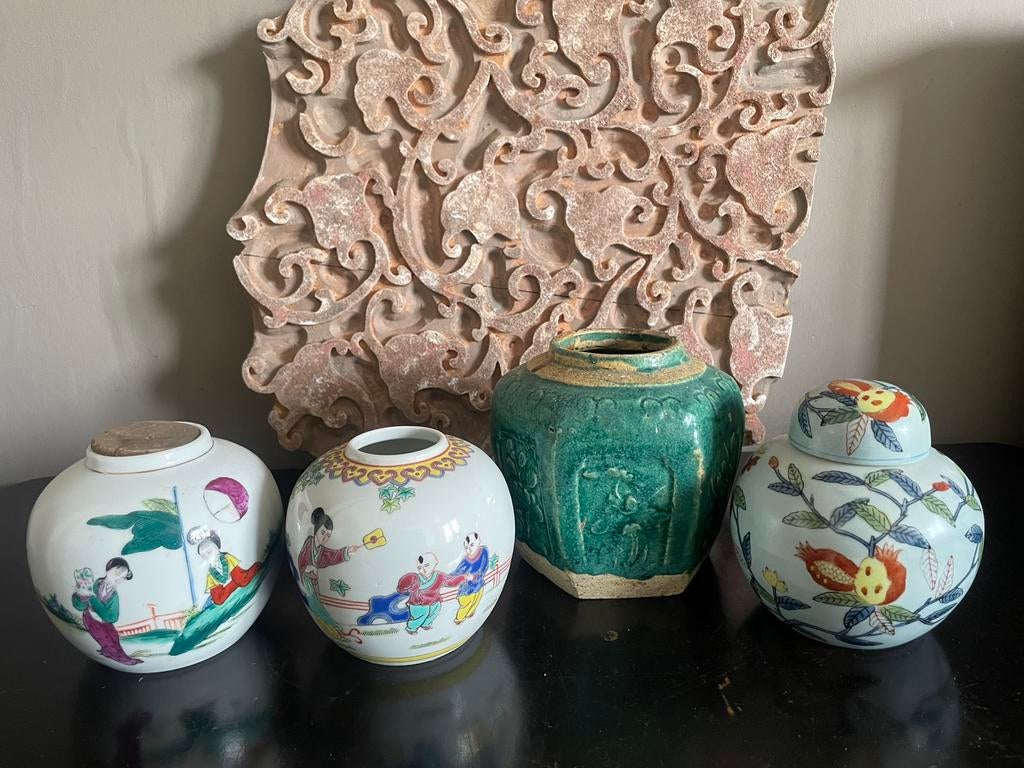 4 Chinese gemberpotjes, Ophalen of Verzenden