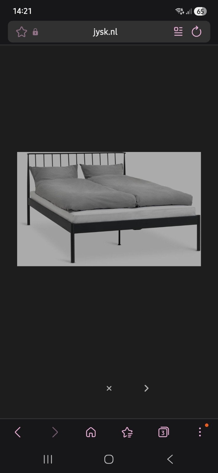 Zwart metalen eenpersoonsbed met matras, Huis en Inrichting, Ophalen, 90 cm, Eenpersoons, Modern, Industrieel