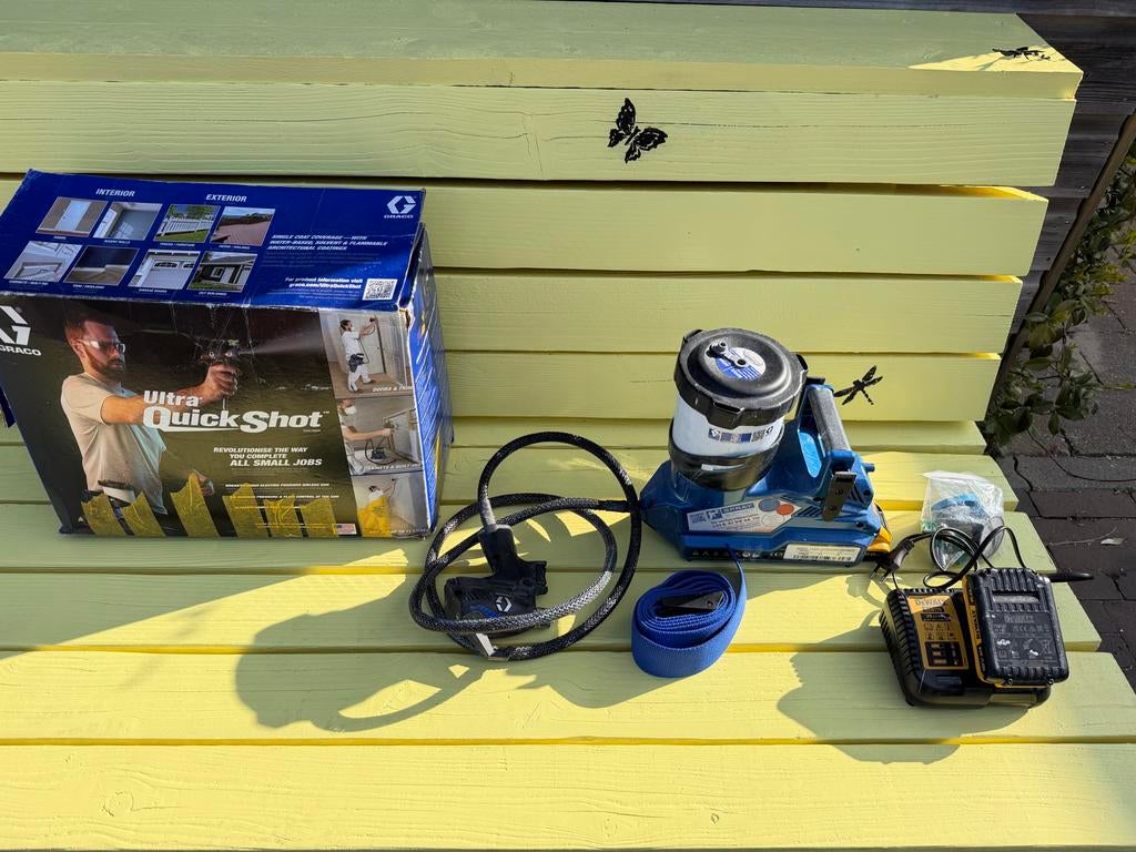Graco Ultra QuickShot Verfspuit - Zo goed als nieuw, Doe-het-zelf en Verbouw, Schildersmaterialen, Zo goed als nieuw, Verfspuit of Verfpomp