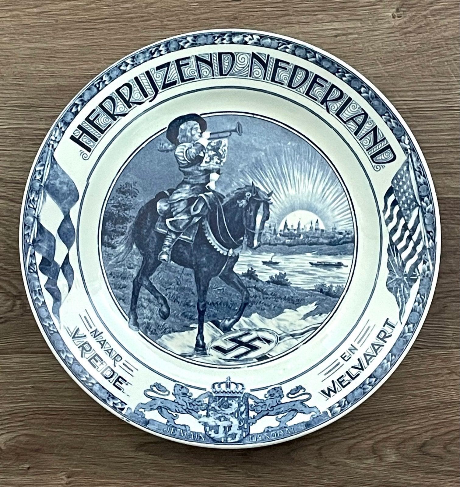 ZGAN Herrijzend Nederland Wand-Bord - WOII Herdenking, Ophalen of Verzenden