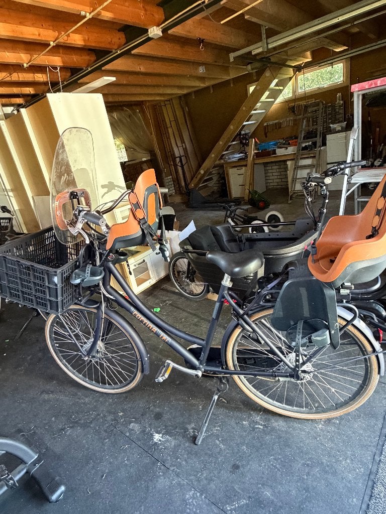 eletrisch fiets met 2 kinder stoelen, Ophalen, Gebruikt, 47 tot 51 cm, Cortina