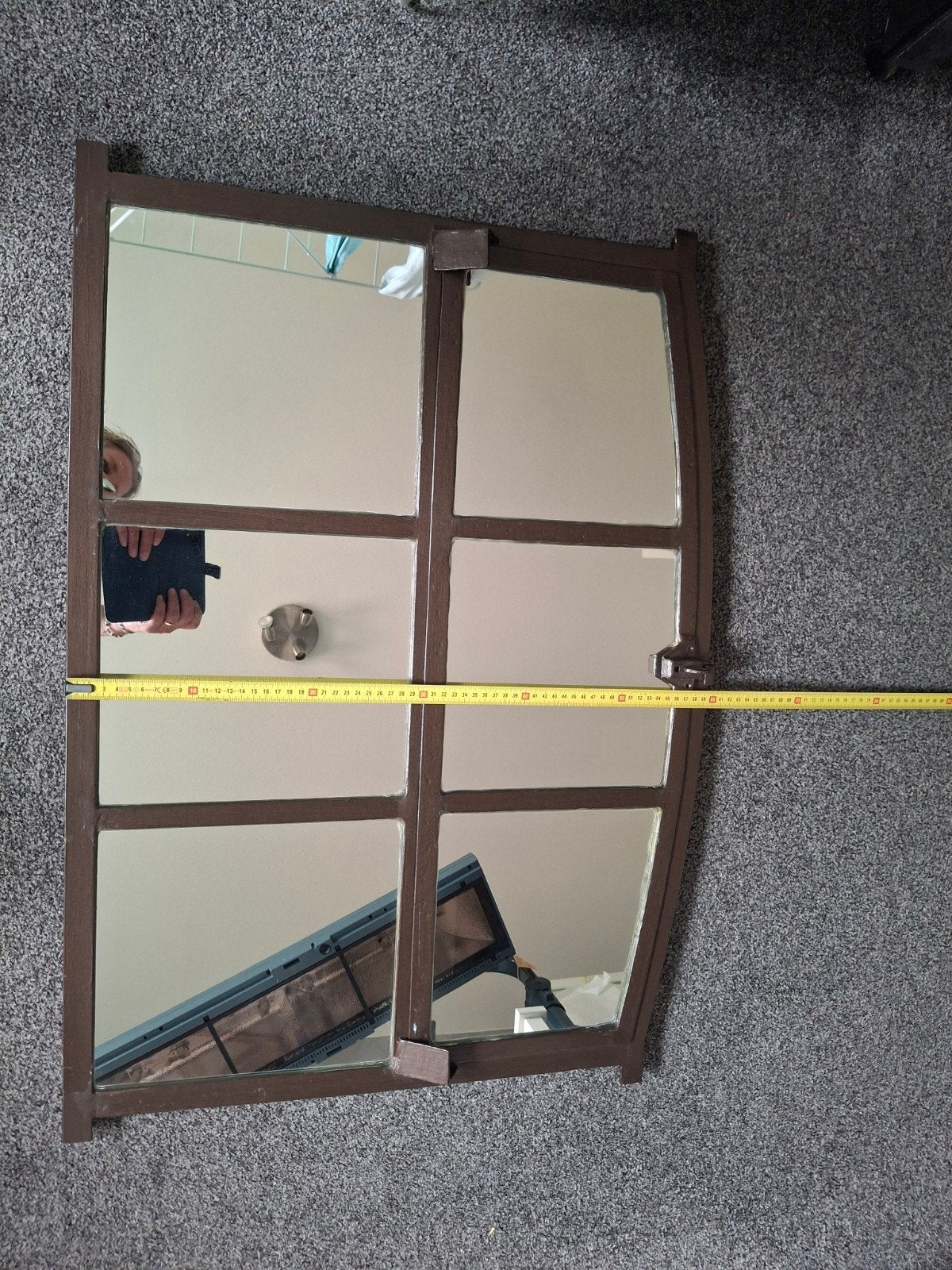 Decoratieve  spiegel met stalen raamwerk, Ophalen, Rechthoekig, 100 tot 150 cm, 100 tot 150 cm
