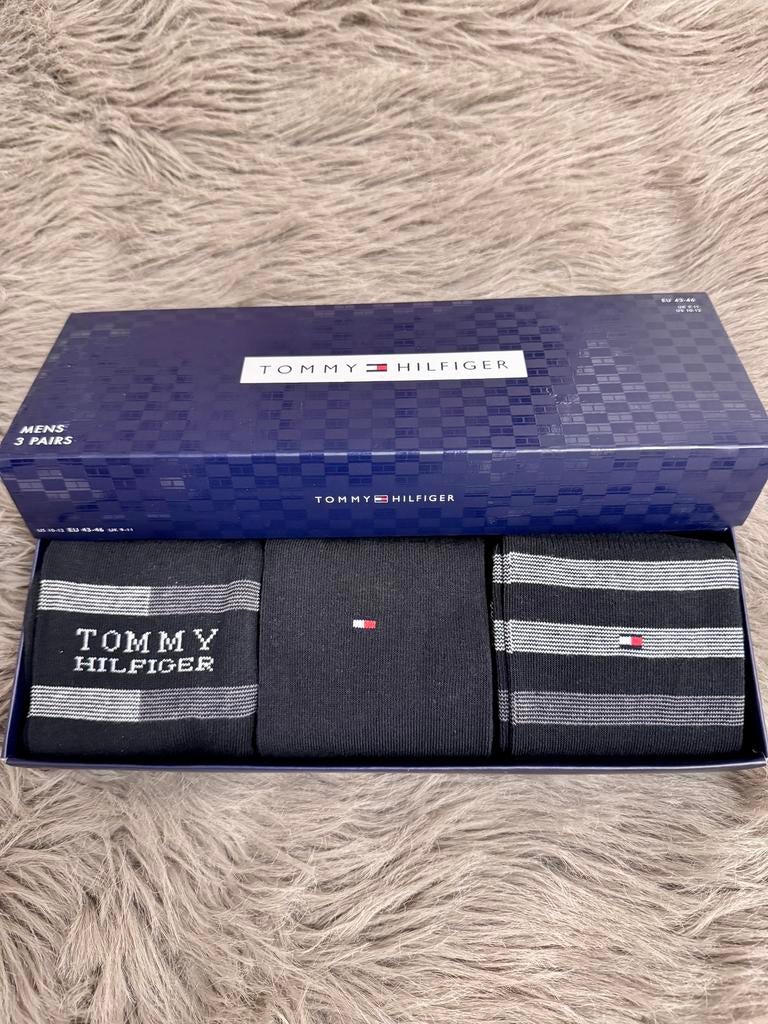 Tommy Hilfiger 3-Pack Socks Gift Set – Black | 43–46 | New, Ophalen of Verzenden, Nieuw, Maat 43 t/m 46, Zwart