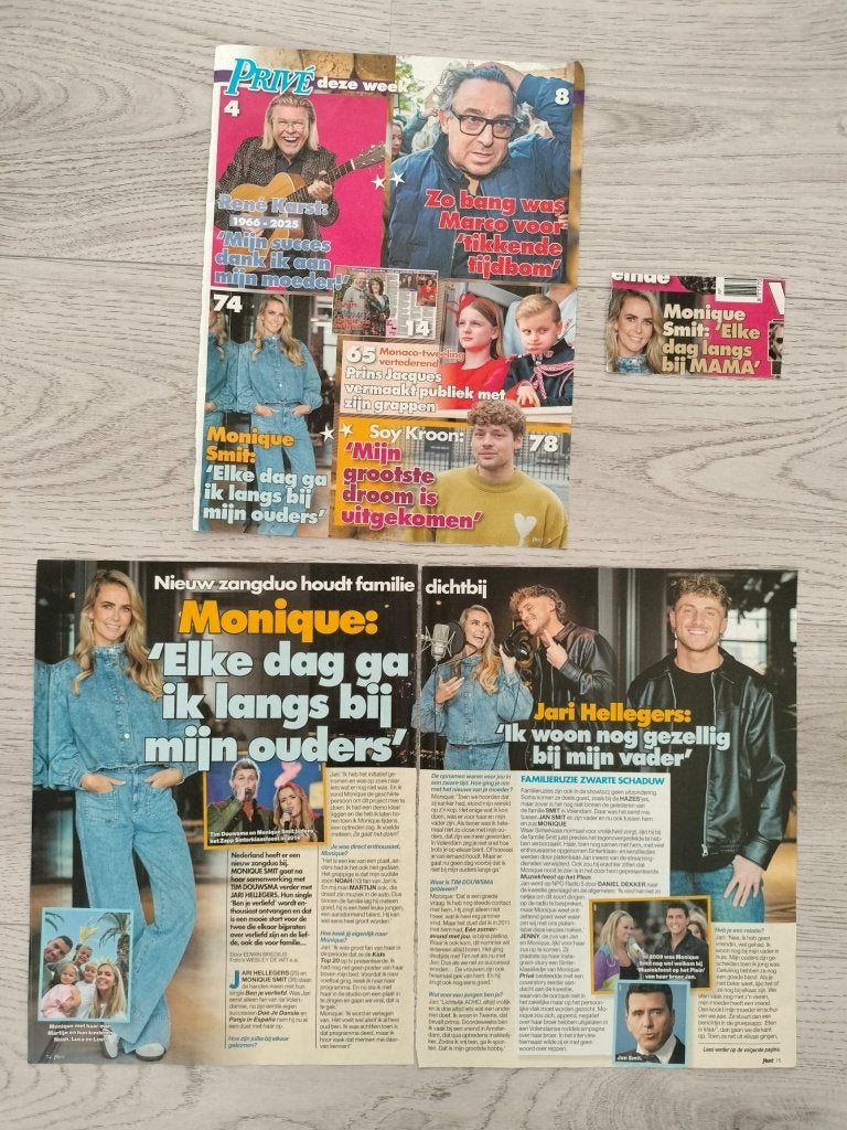 Monique Smit 3-pagina tellend artikel Privé tijdschrift, Verzenden, Boek, Tijdschrift of Artikel