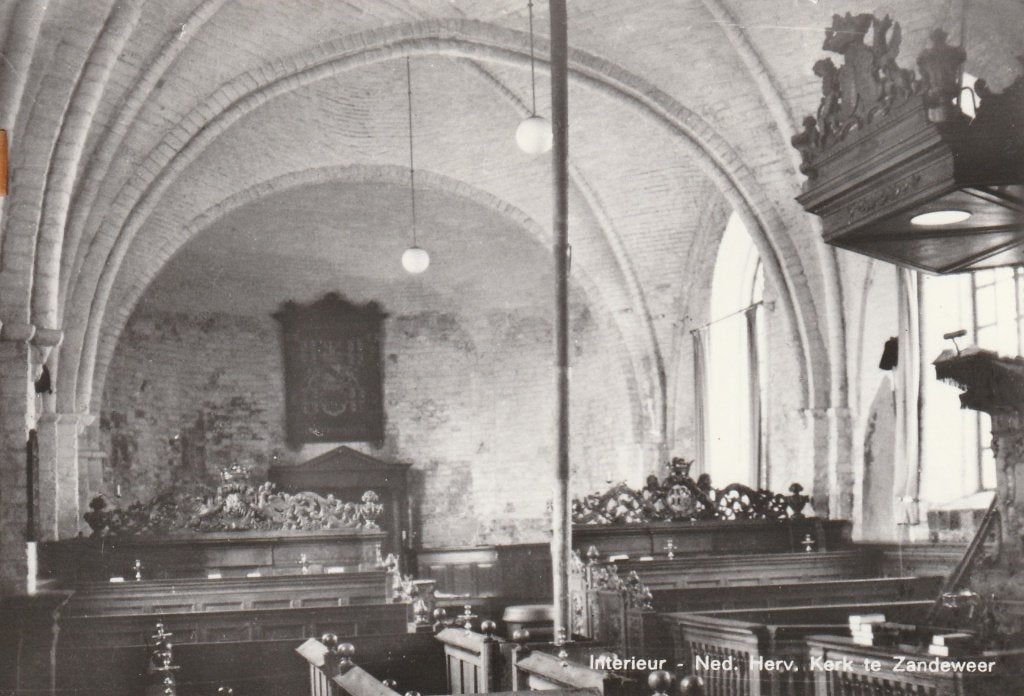 ZANDEWEER Ned. Herv. Kerk Interieur, Verzenden, 1960 tot 1980, Ongelopen, Groningen