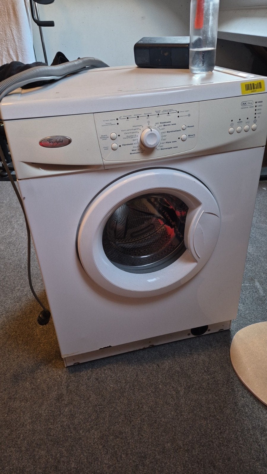 GRATIS AF TE HALEN – Whirlpool Indesit 1200 wasmachine, Witgoed en Apparatuur, Ophalen, Gebruikt, Handwasprogramma, Voorlader