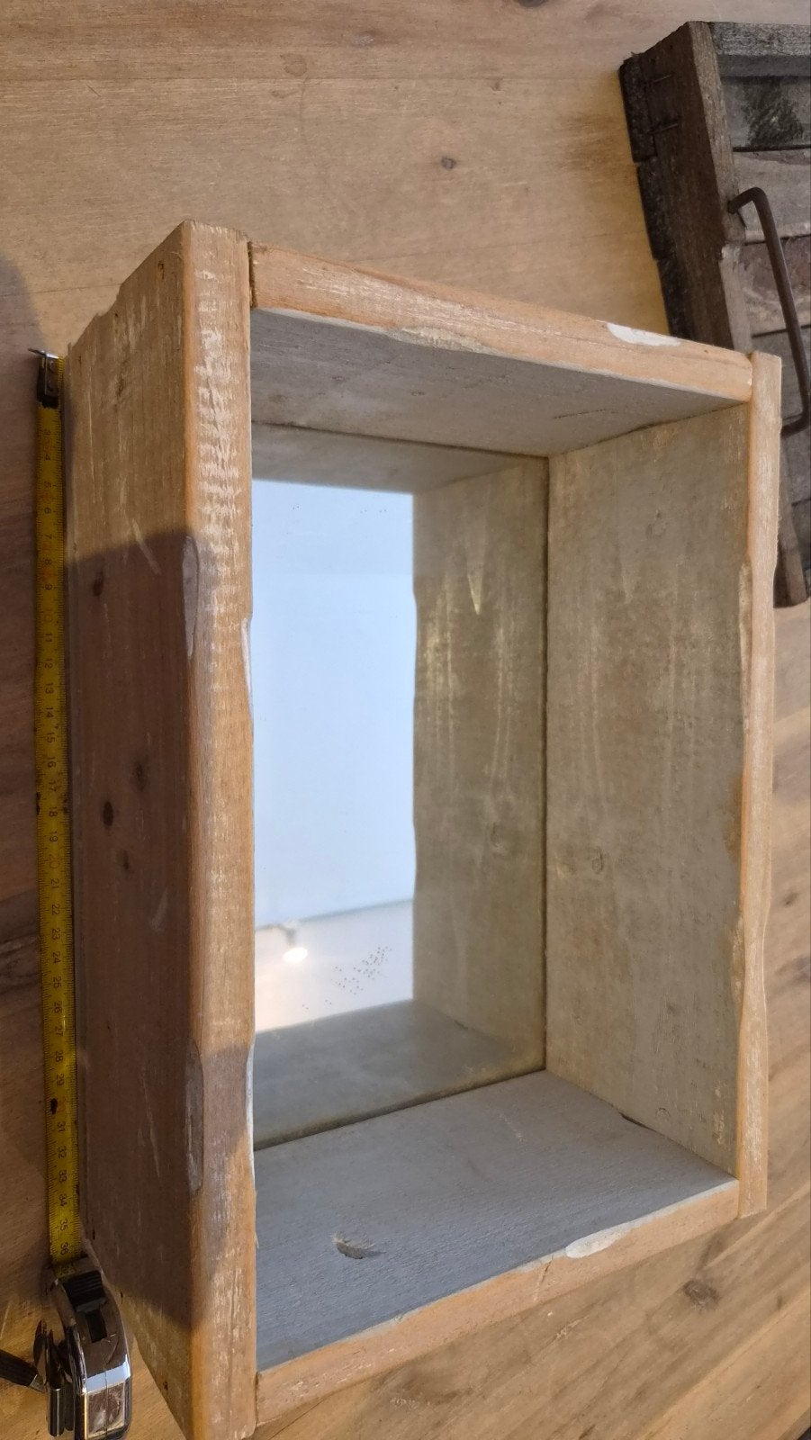 Houten kastje met spiegel, Minder dan 50 cm, Nieuw, Ophalen of Verzenden, Minder dan 100 cm