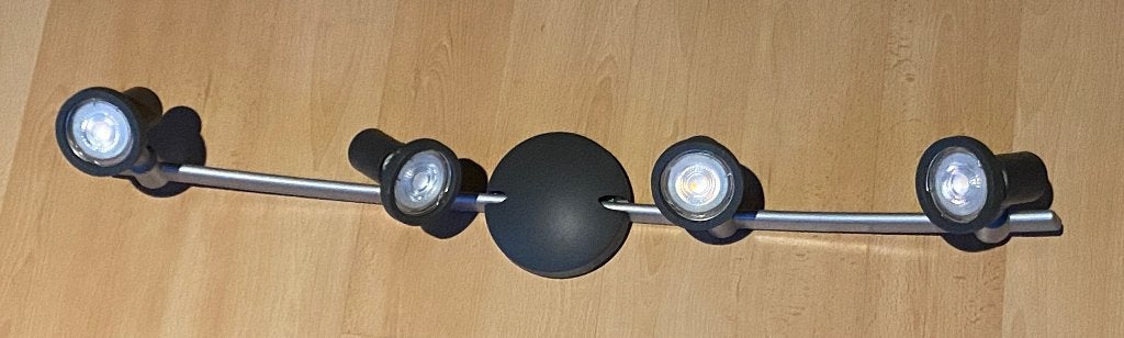 Plafondlamp Massive/Philips - 4 lichts, Huis en Inrichting, Lampen | Plafondlampen, Ophalen of Verzenden, Gebruikt, Kunststof