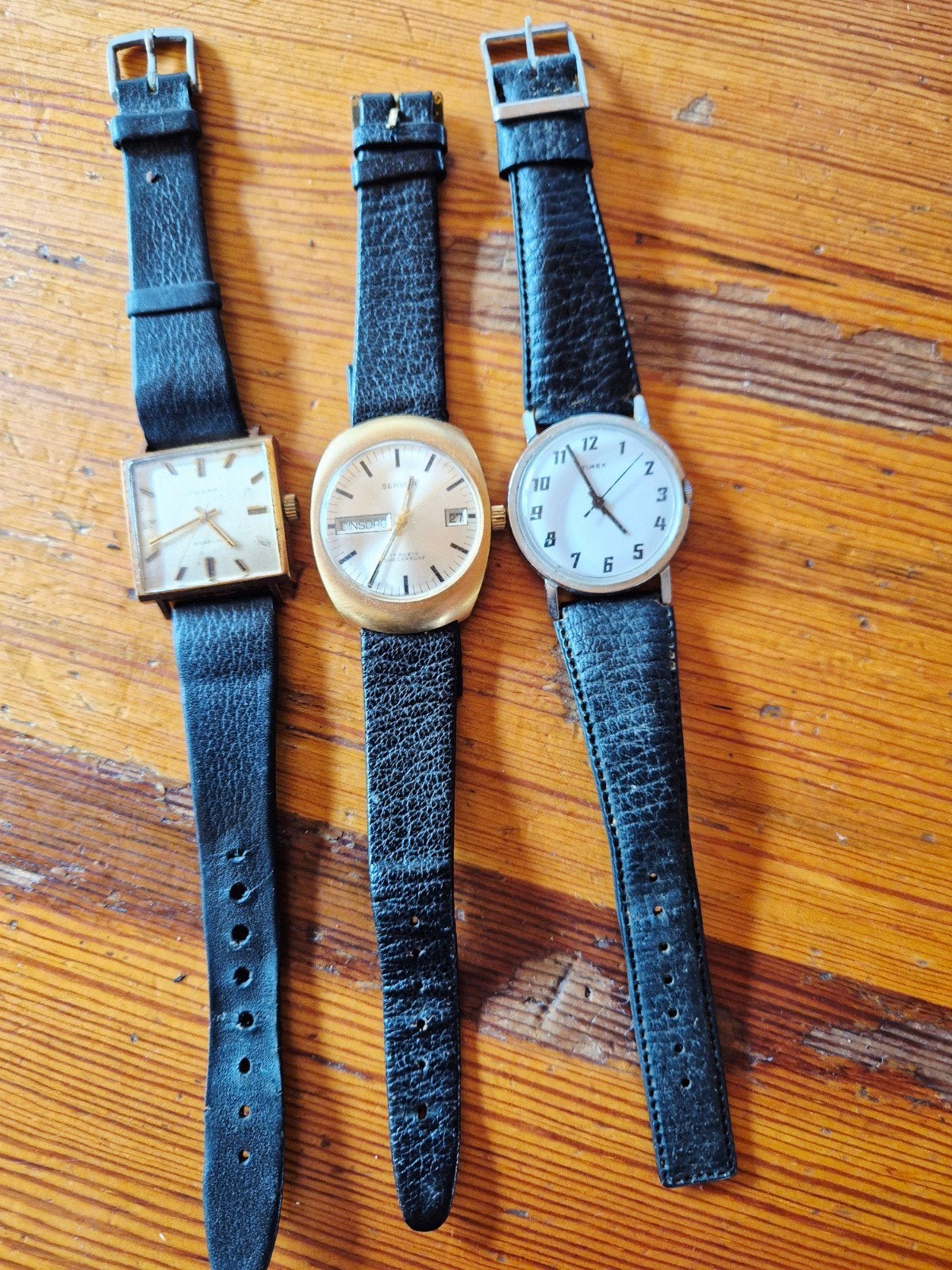 3 Vintage Horloges: Timex, Prisma, Cerviga - Gebruikt, Sieraden, Tassen en Uiterlijk, Horloges | Heren, Ophalen of Verzenden