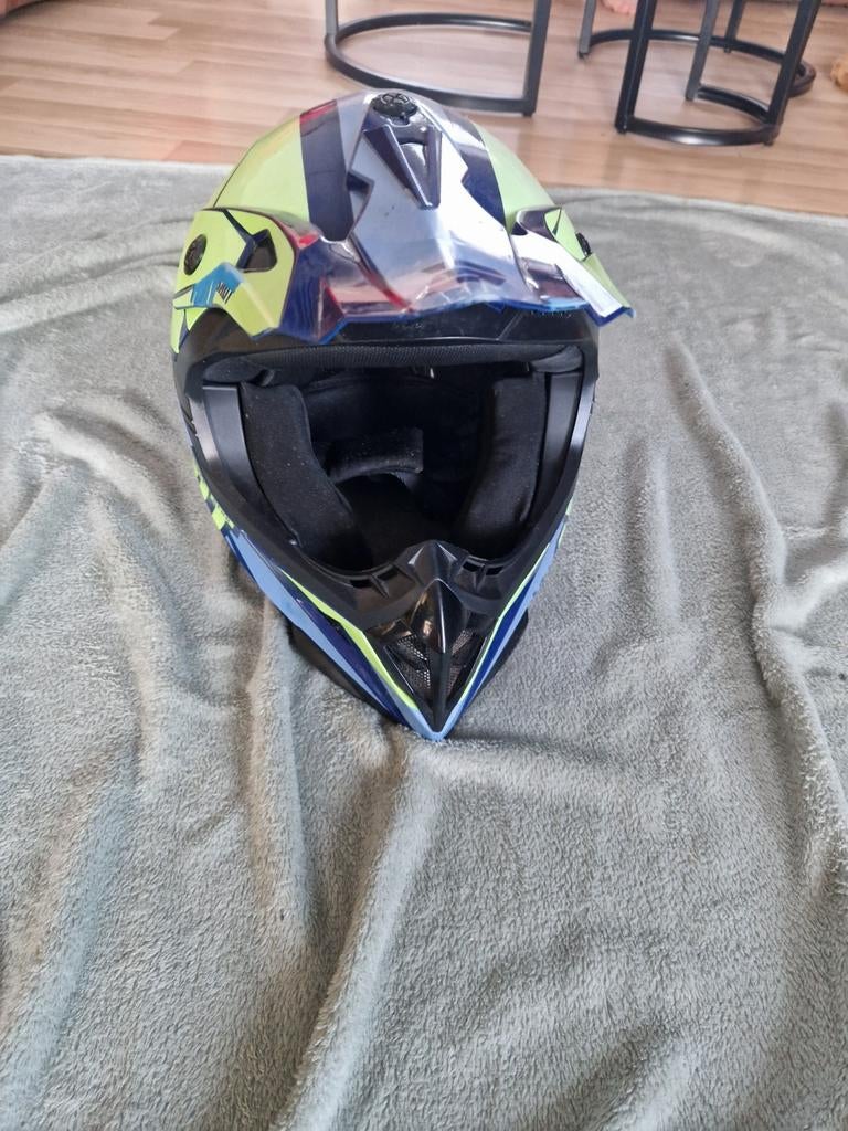 Stoere Offroadhelm - Blauw/Geel/Zwart, Tweedehands, Ophalen, Overige merken, Heren