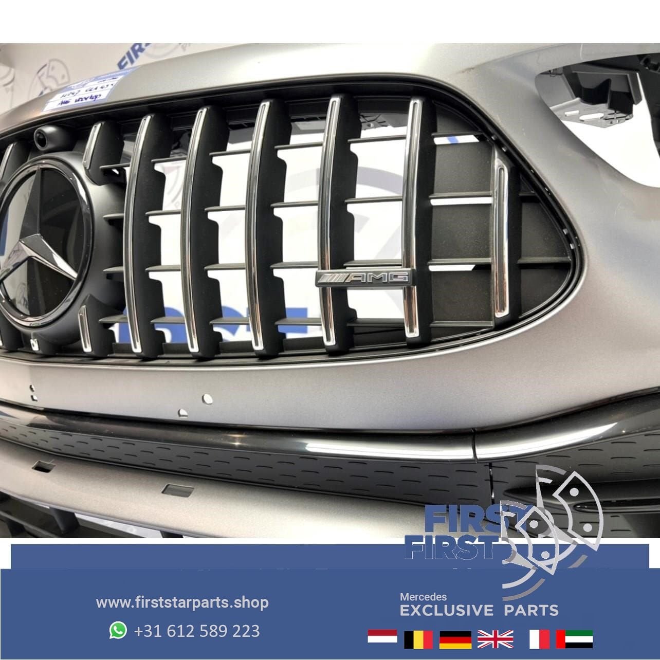 W247 H247 GLA45 AMG AERO VOORBUMPER MAGNO GRIJS + GT GRIL OR, Gebruikt, -, Voor, Ophalen of Verzenden