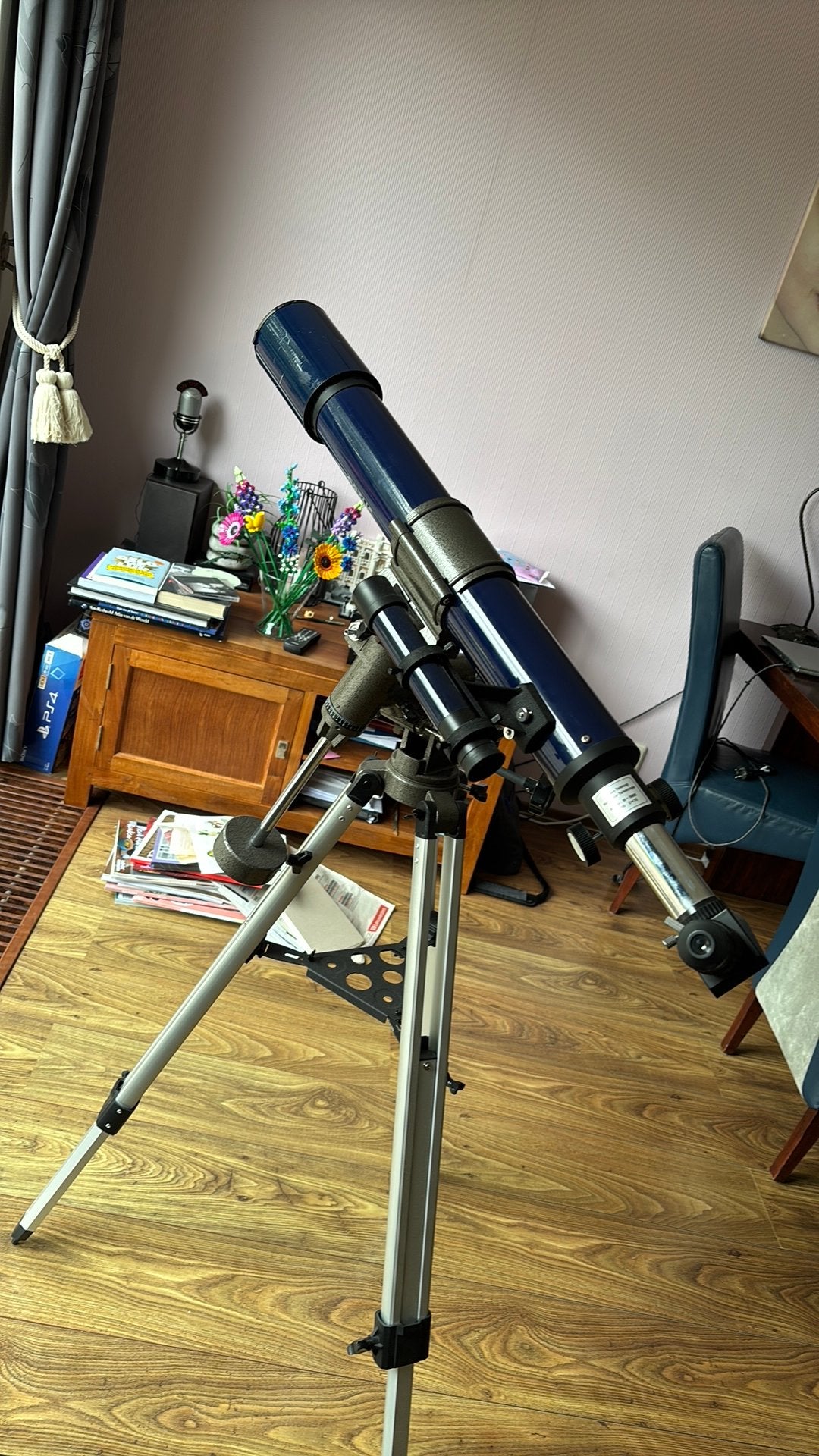 Telescoop met statief, Ophalen of Verzenden, Zo goed als nieuw, Minder dan 80 mm, Lenzentelescoop (refractor)